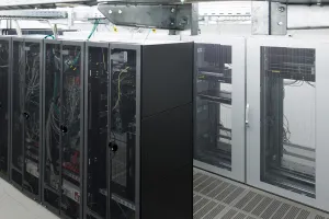 small air conditioned server room with climate control unit