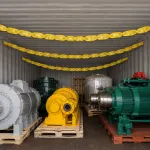 container moisture control for metal parts with ZERUST ActivLink M-10 ceiling installation